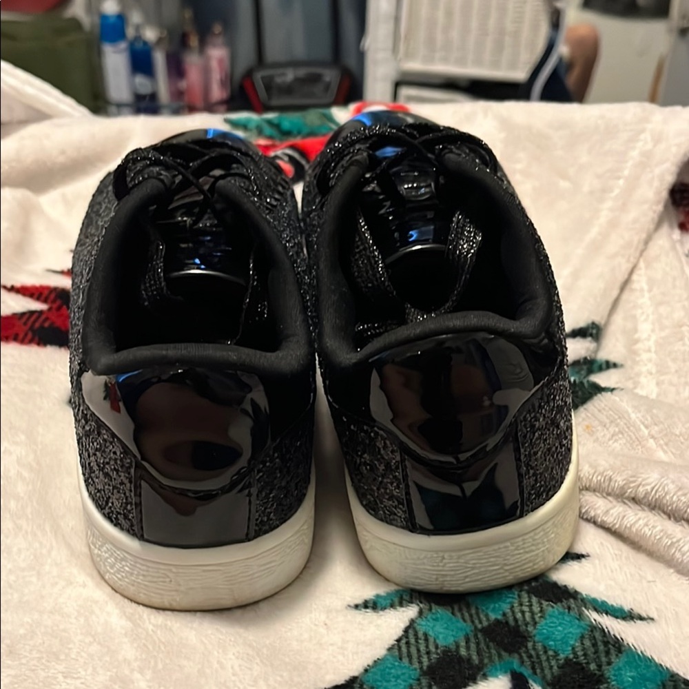 Black Glitter Women's Sneakers - Picture 4 of 5